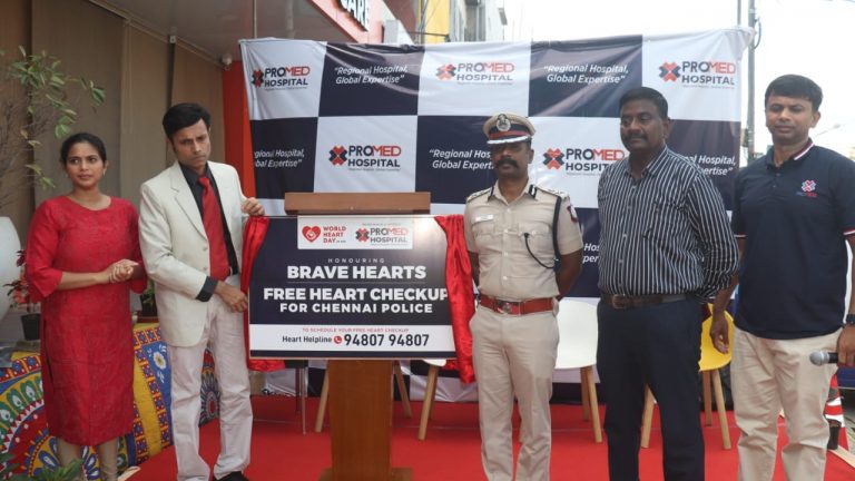 Promed Hospital Organised Free Heart Checkup Camp for Chennai Police Personnel