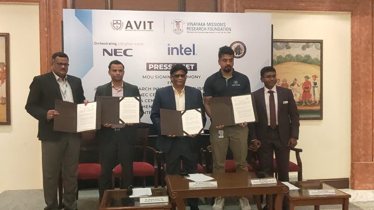 AVIT, VMRF(DU) signs MoU with NEC Corporation India and Intel Technology India Private Limited for enabling learning for students, researchers and faculties in the field of AI/ML, IOT, Cyber security, Smart Mobility and High-performance computing.