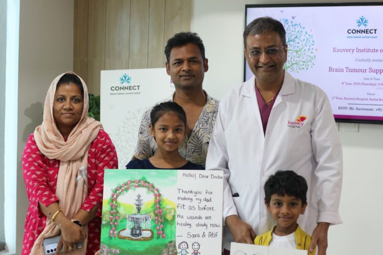 Dr. K Sridhar, Director of the Kauvery Institute of Brain and Spine withBrain Tumour Support Group - Connect